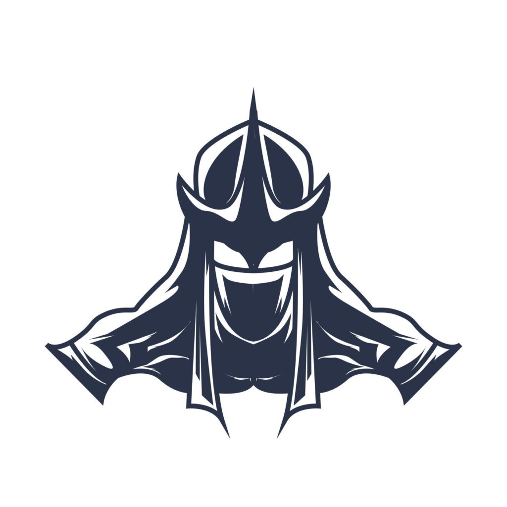 ninja samurai mascot logo inking illustration artwork Stock Free