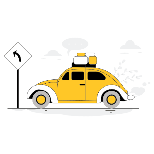 Tourist, car illustration