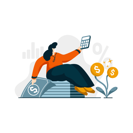 Interest, rate, calculator illustration