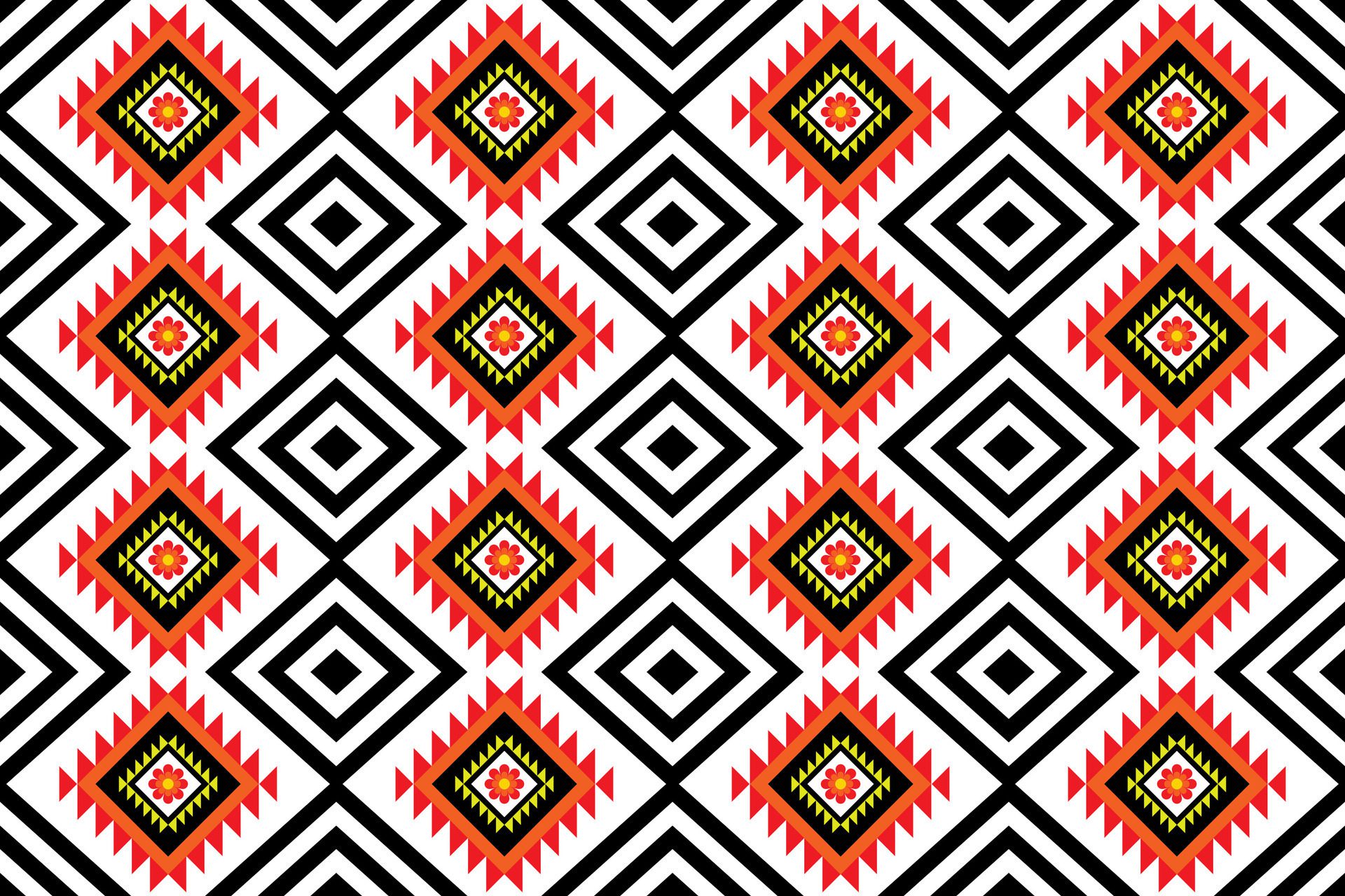 Geometric African American oriental seamless pattern Free Vector