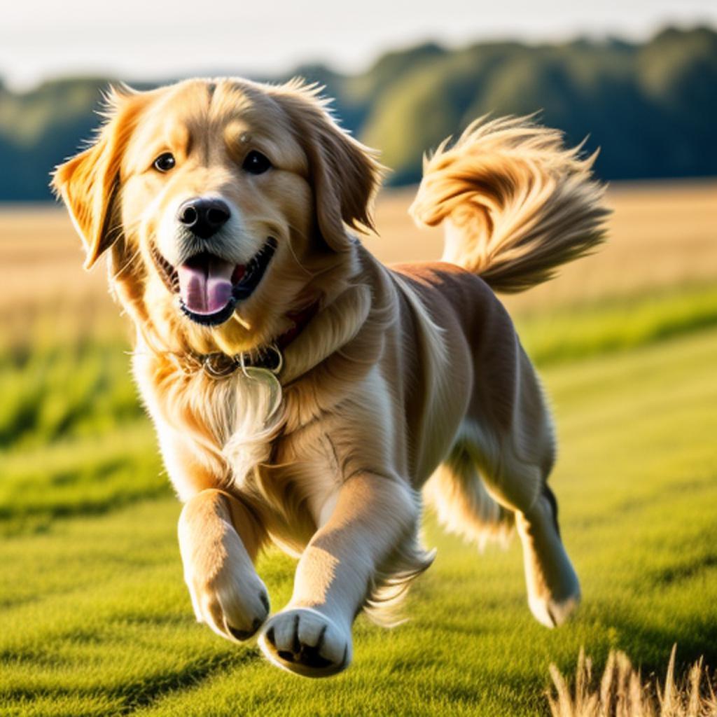 A happy golden retriever by @ai_generated