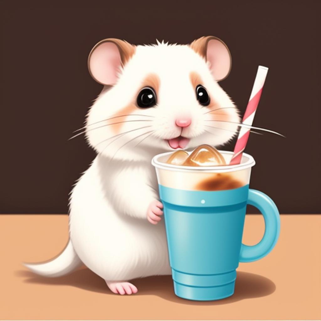 Cute cartoon hamster holding by @ai_generated