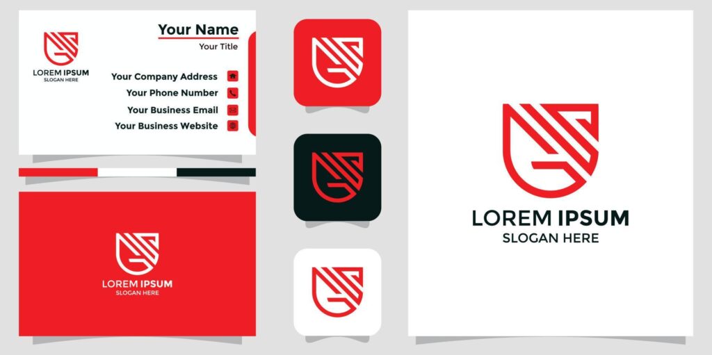 GS letter logo and branding card Stock Free