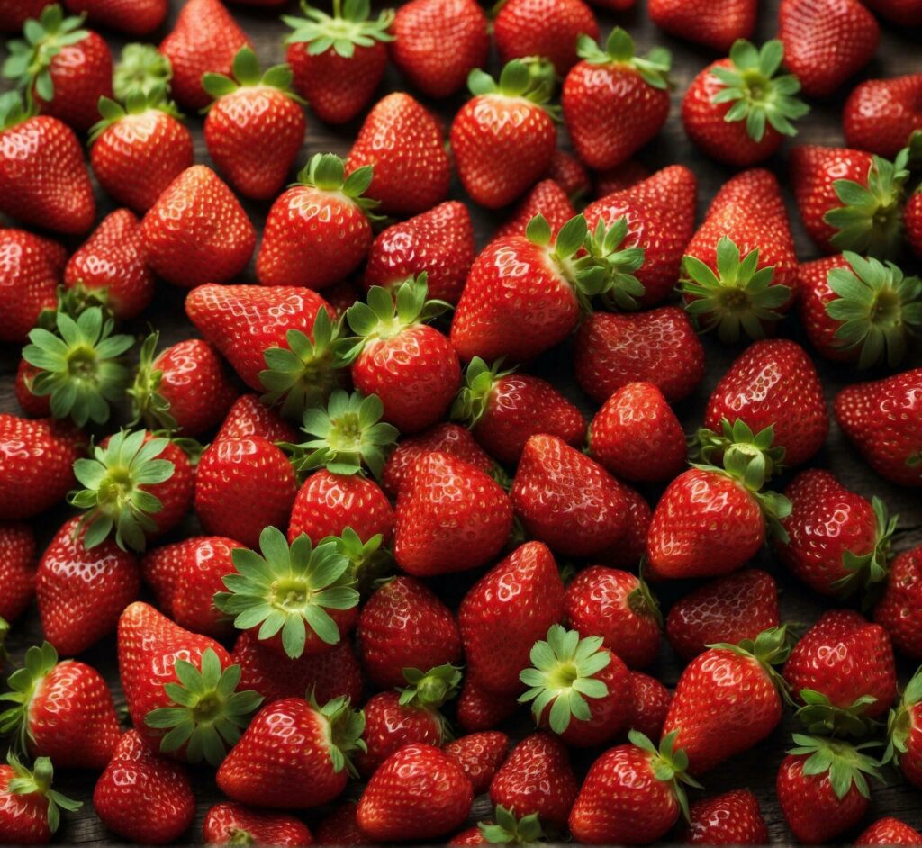 Strawberries on wooden background. Top view. Close up. Free Photo