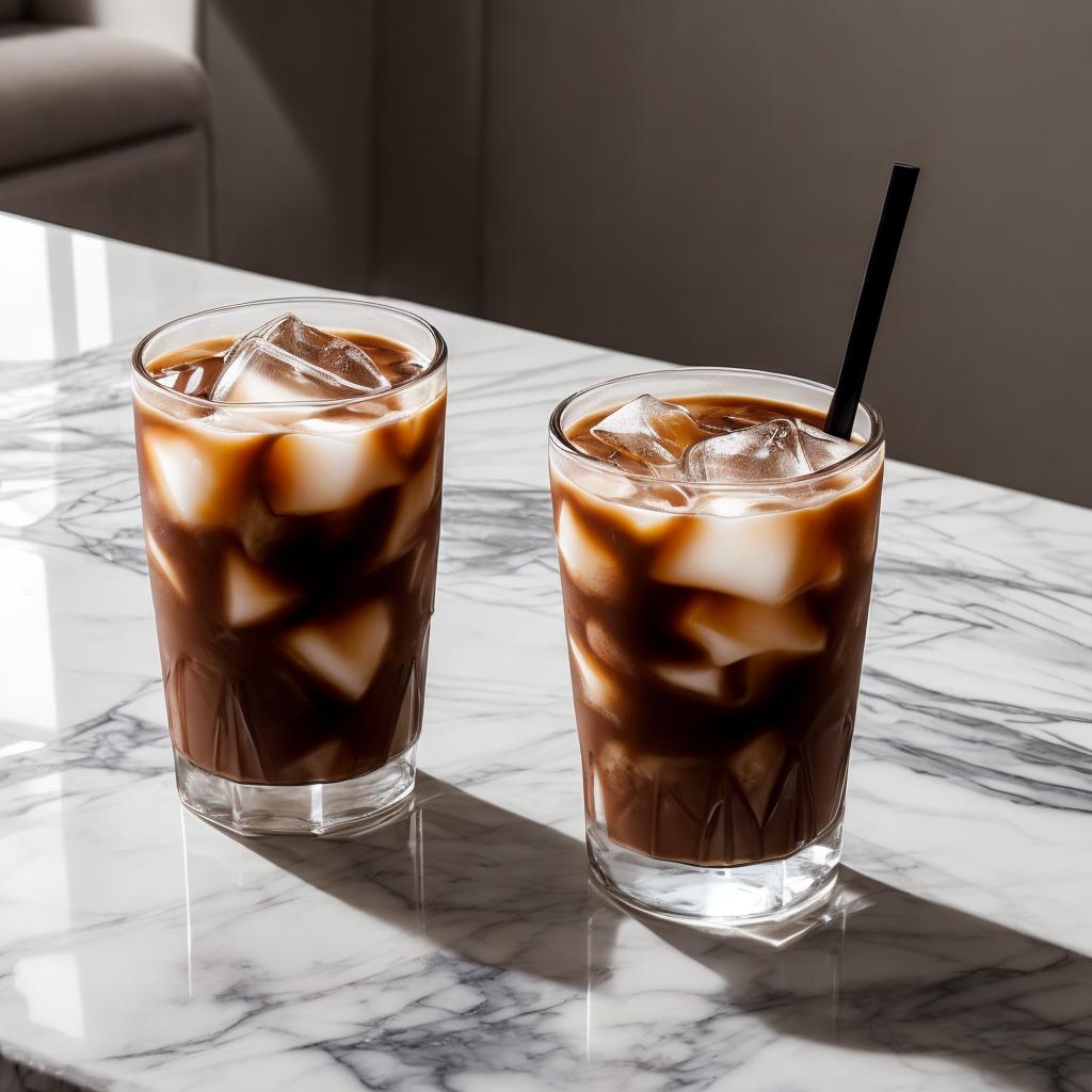 “Iced coffee on a by @ai_generated