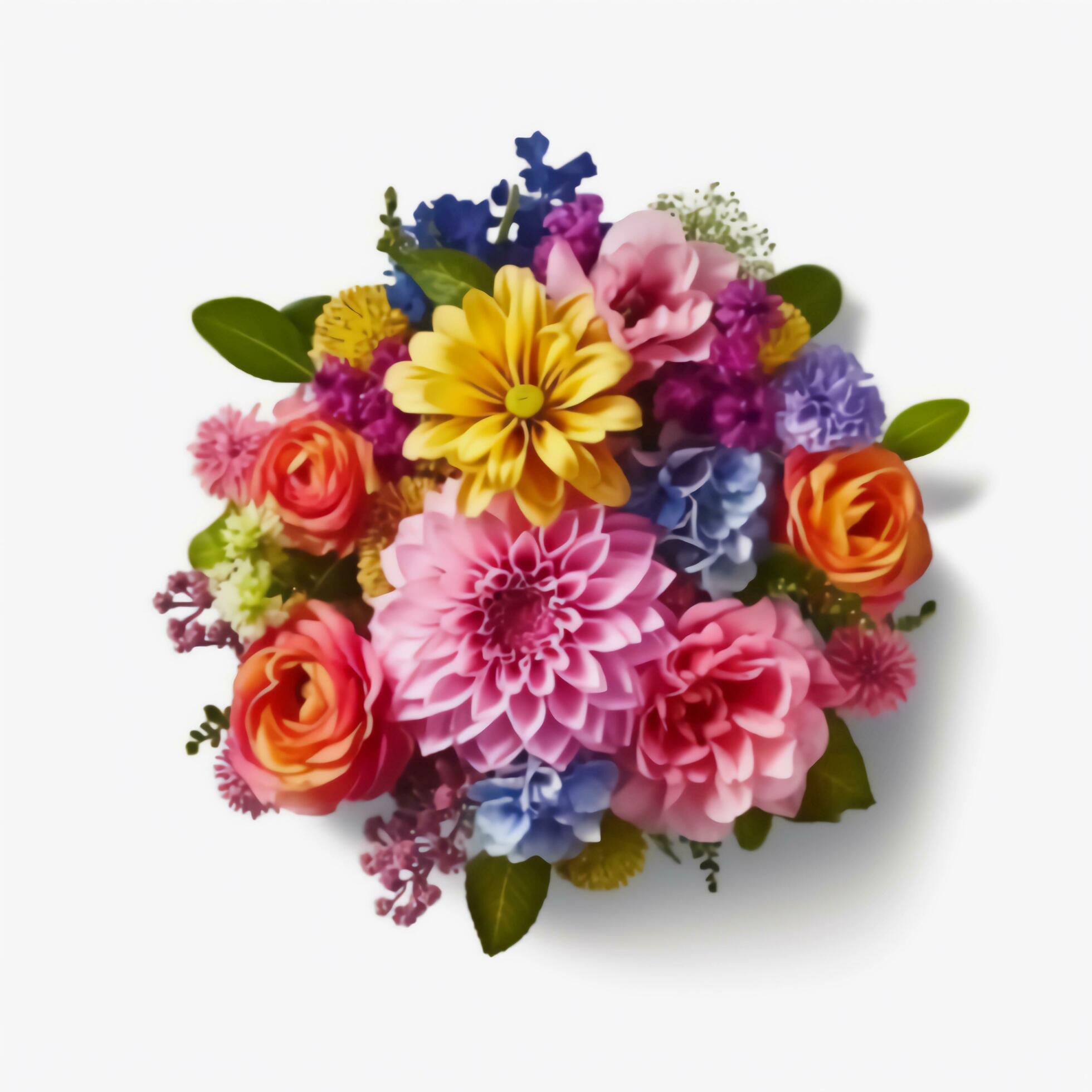 A colorful bouquet of flowers. AI Generated. Stock Free