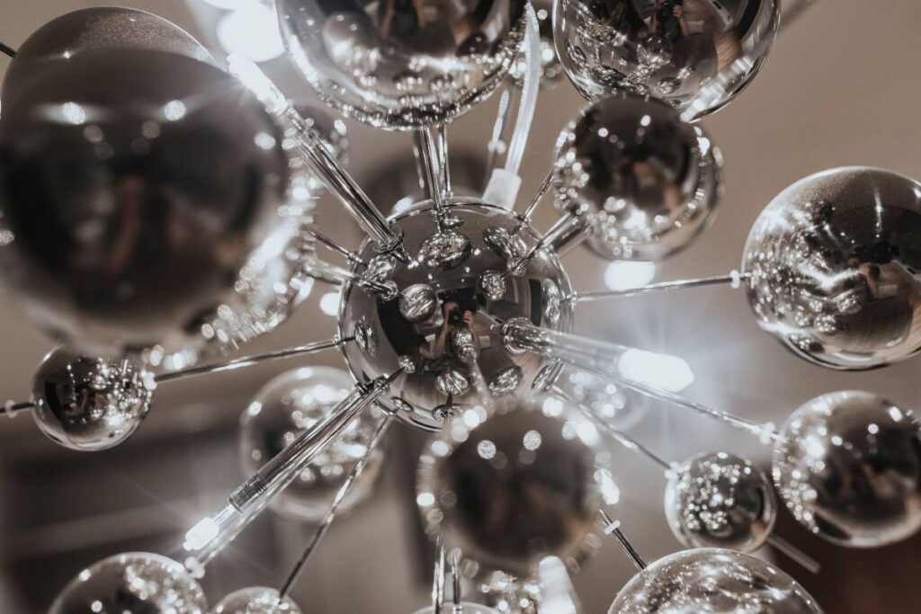 Beautiful round mirror adorned with crystals Stock Free