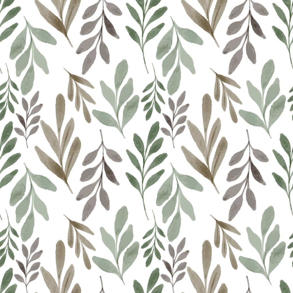 seamless pattern watercolor greenery foliage Free Vector