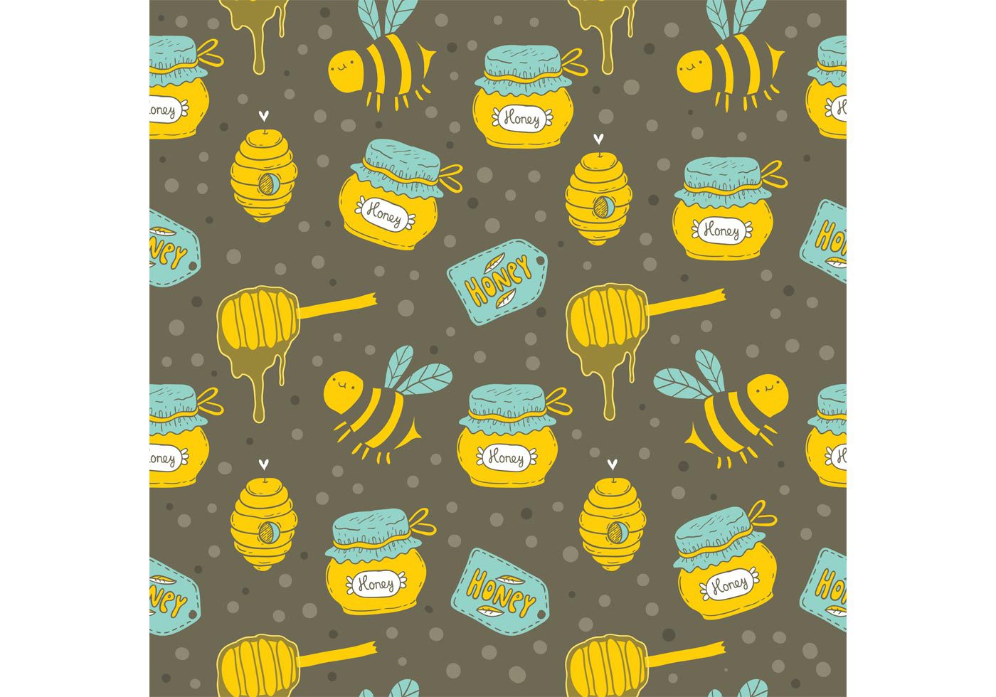 Free Honey Drip Vector Seamless Pattern Free Vector and Free SVG