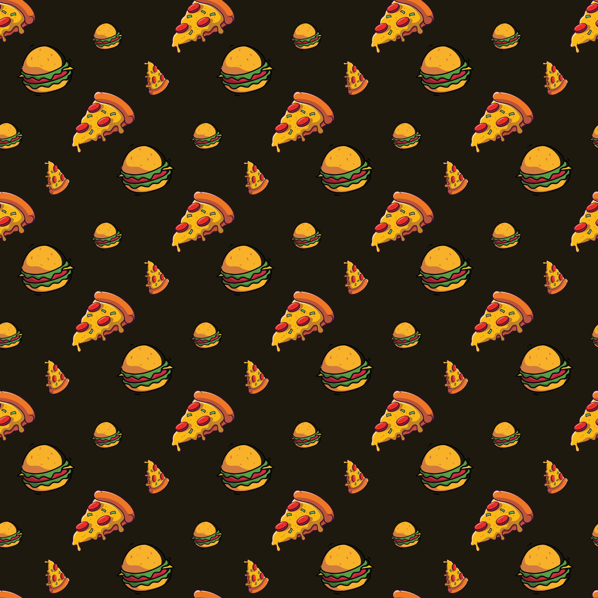 Cute Fast Food Seamless Pattern Design Free Vector