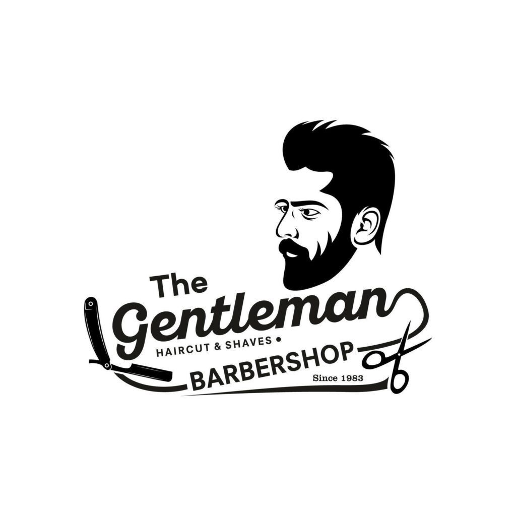 barbershop logo illustration design Stock Free