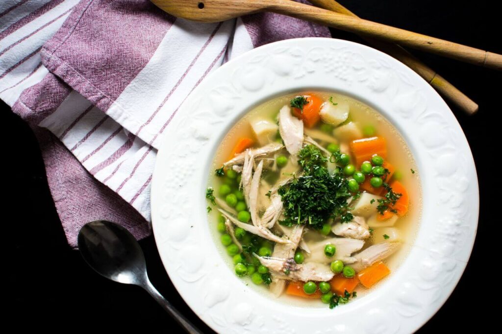 Homemade Chicken Broth Bowl Stock Free