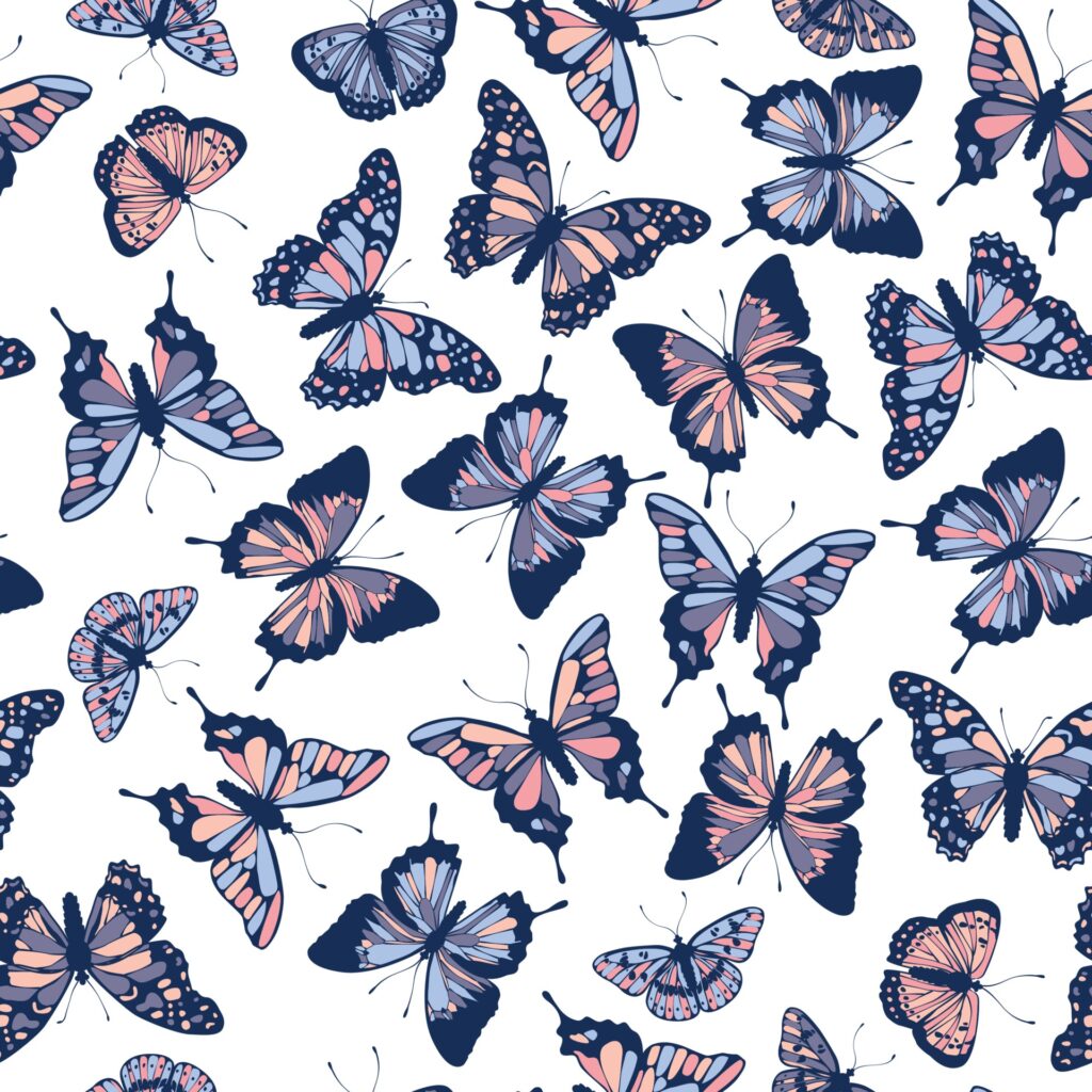 Vector butterflies pattern. Abstract seamless background. Free Vector