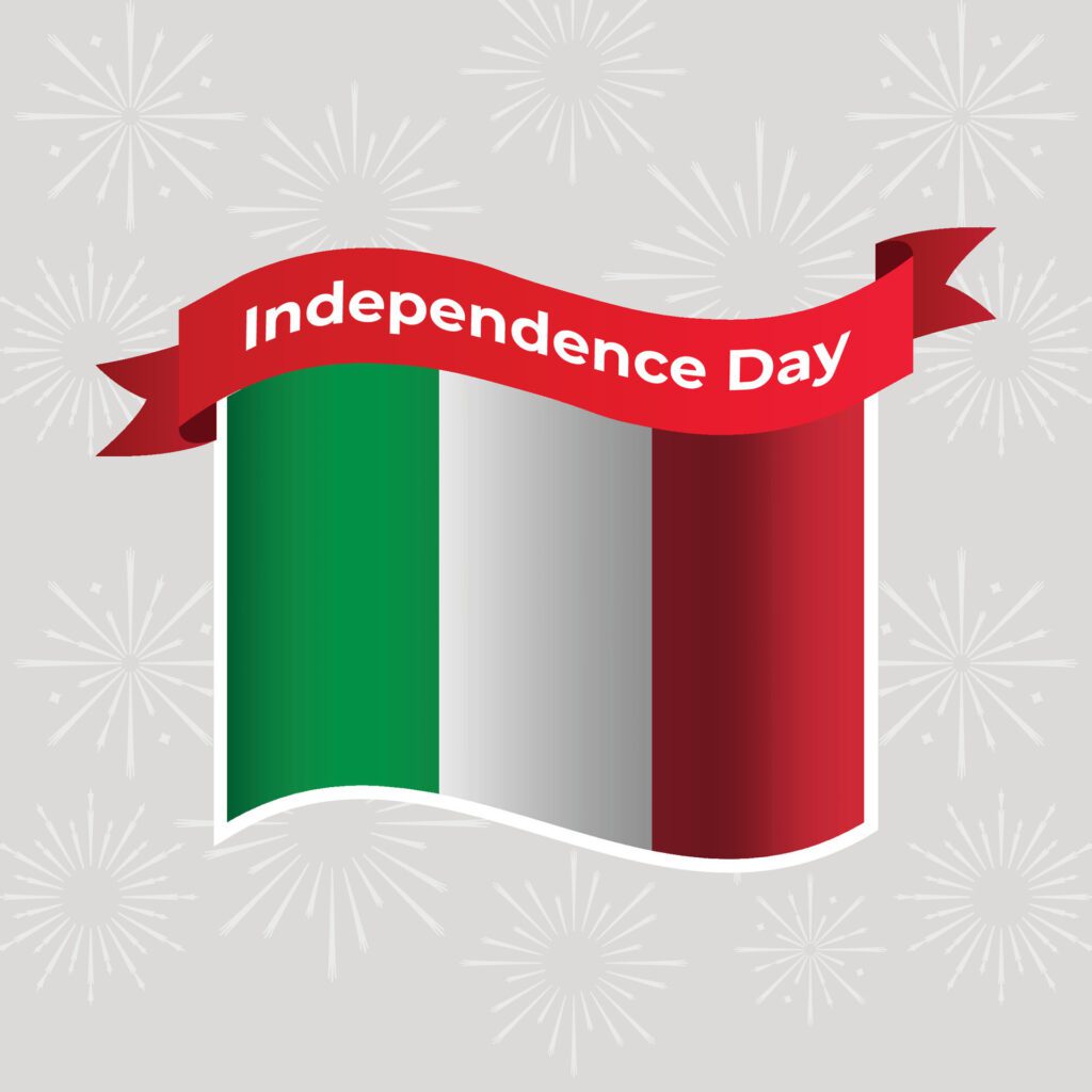 Italy Wavy Flag Independence Day Banner Background Free Vector