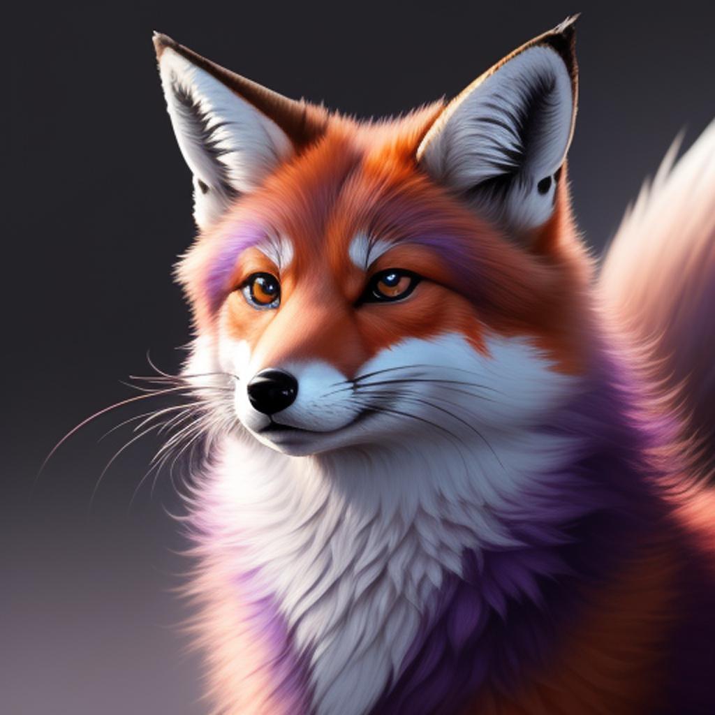 Purple fox by @sos2a16r by @ai_generated