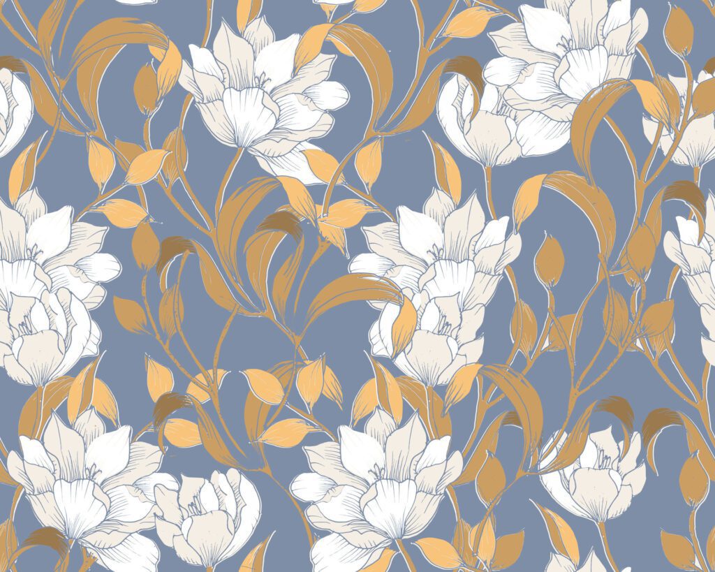 Vintage Hand Drawn Peony Seamless Pattern Free Vector and Free SVG