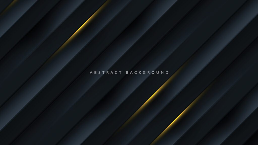 Dark abstract background with golden lines Free Vector