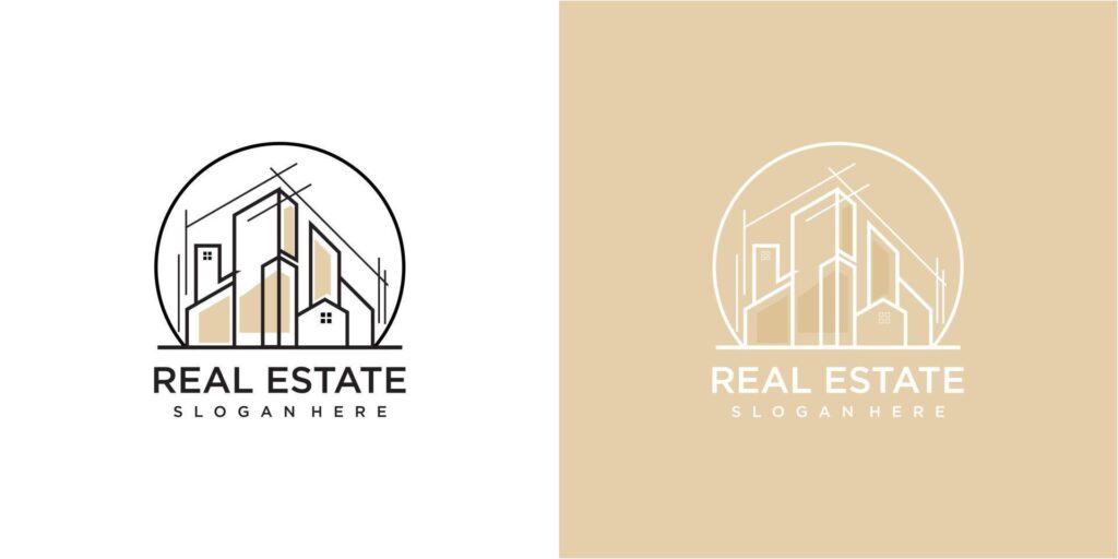 Architecture in circle logo design. building logo design inspirations Stock Free