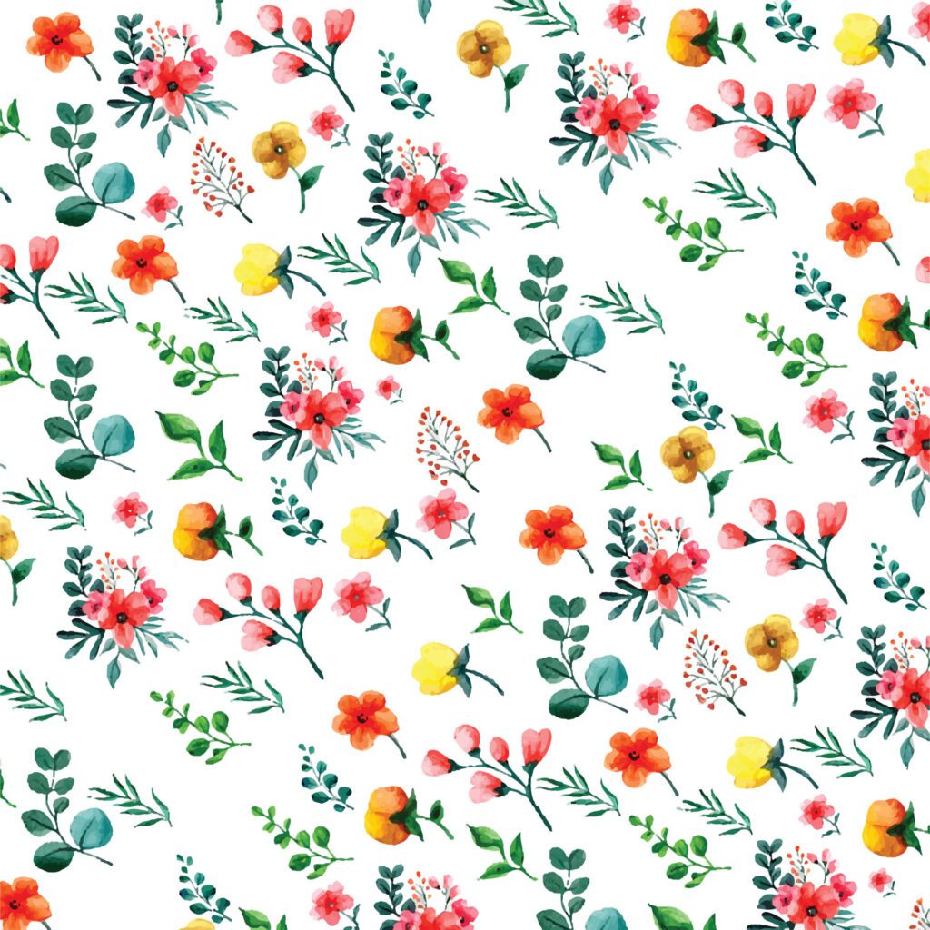 Hand drawn floral pattern in peach tones Free Vector