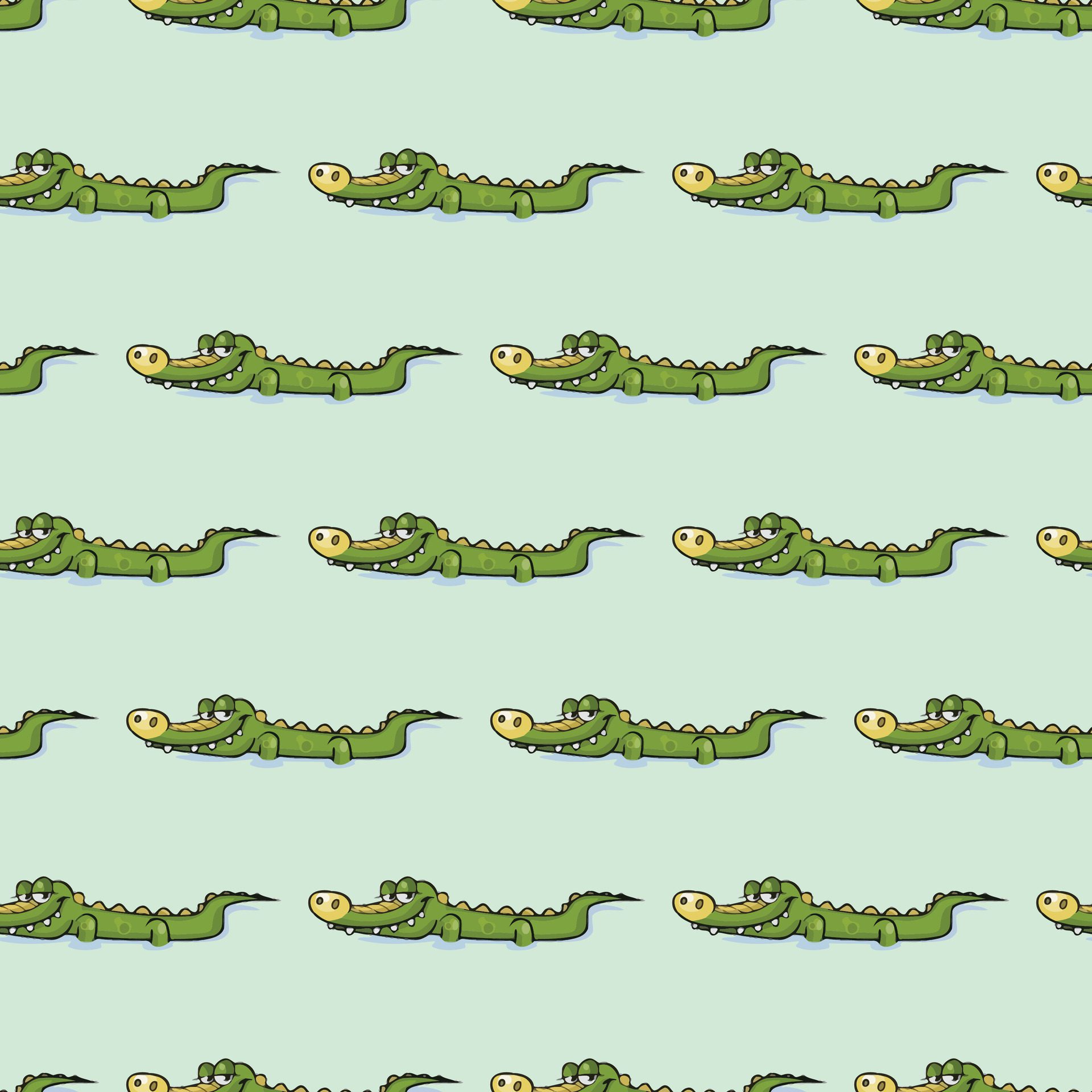 Seamless pattern with cute crocodile Free Vector