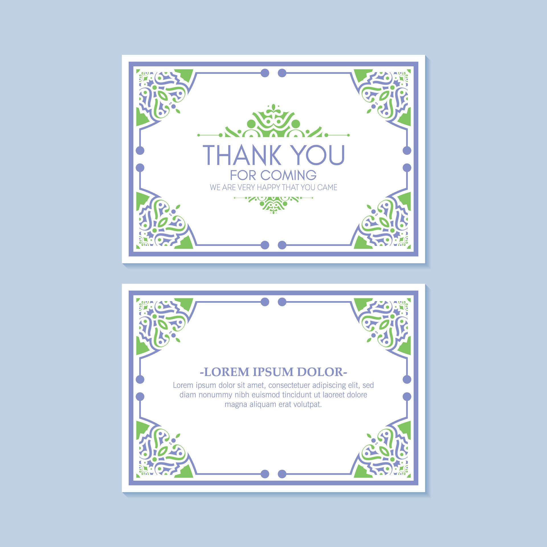 colorful patterned wedding thank you cards Free Vector