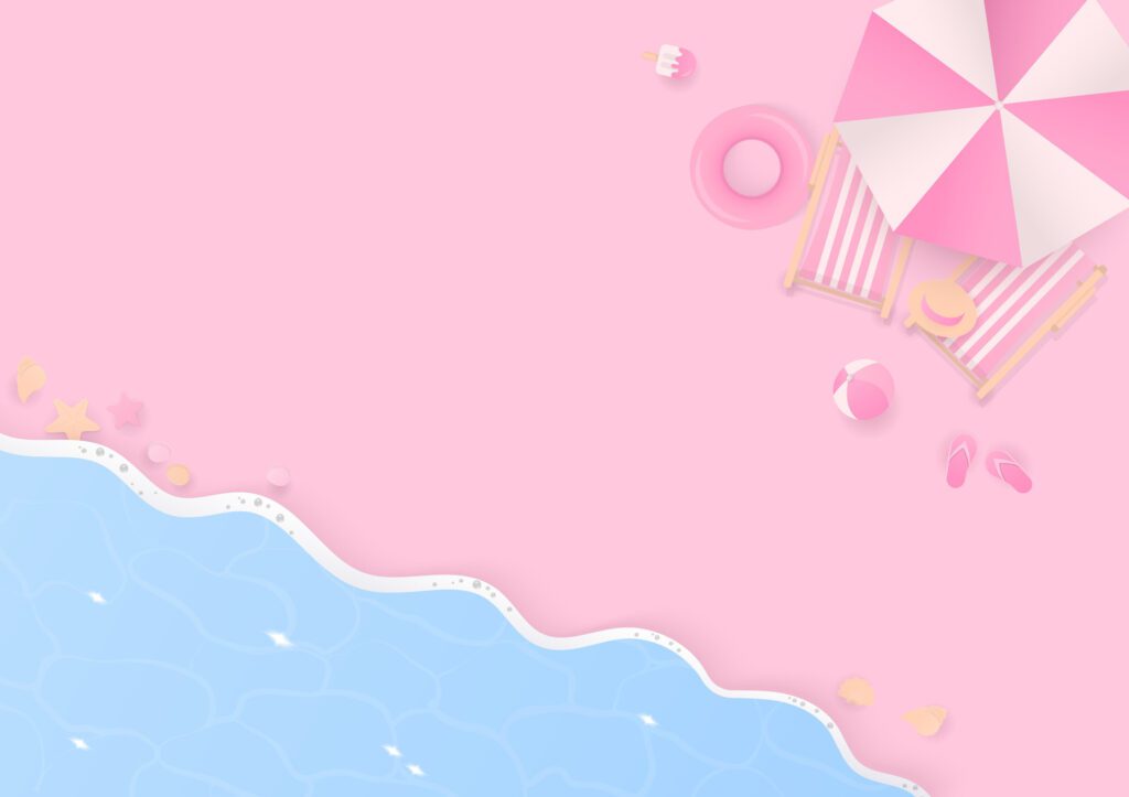 Pastel summer vacation and sea wave background Free Vector