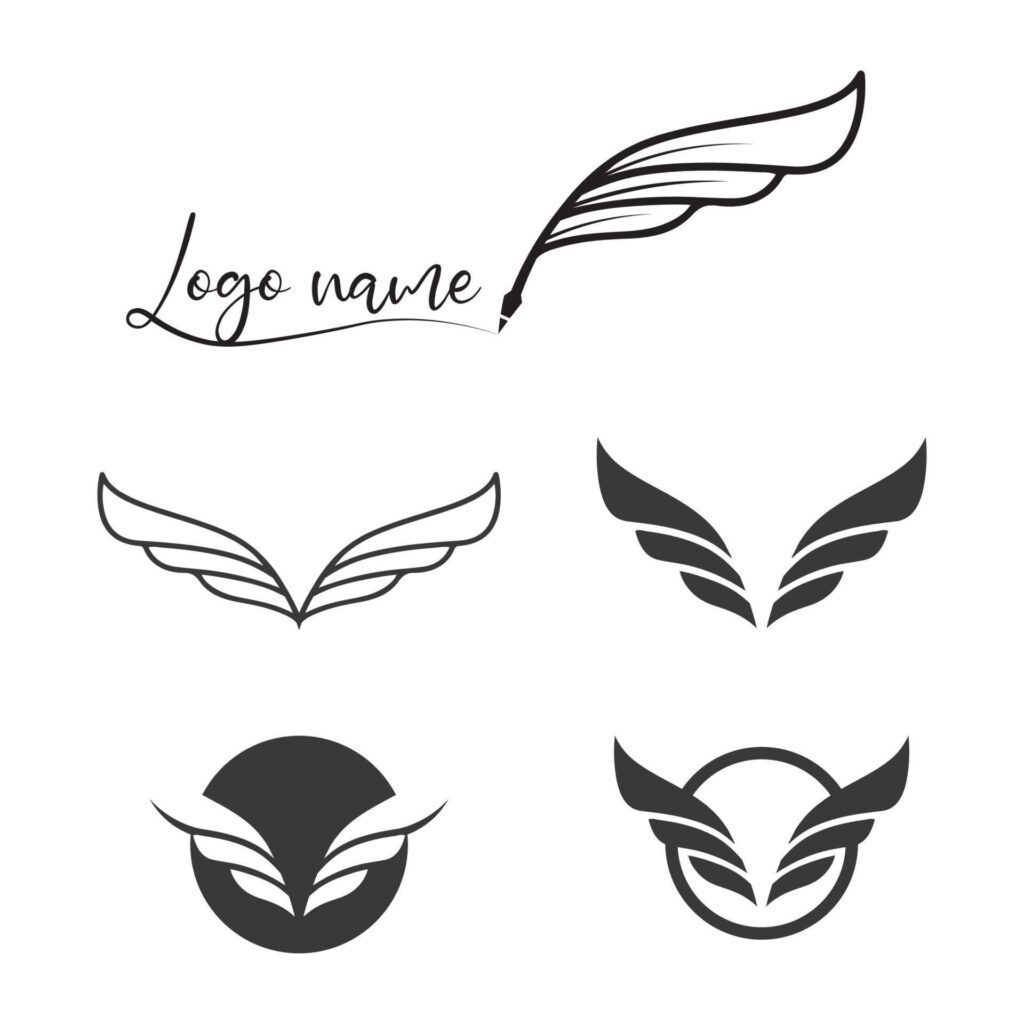 Wings logo vector icon symbol illustration design template Stock Free