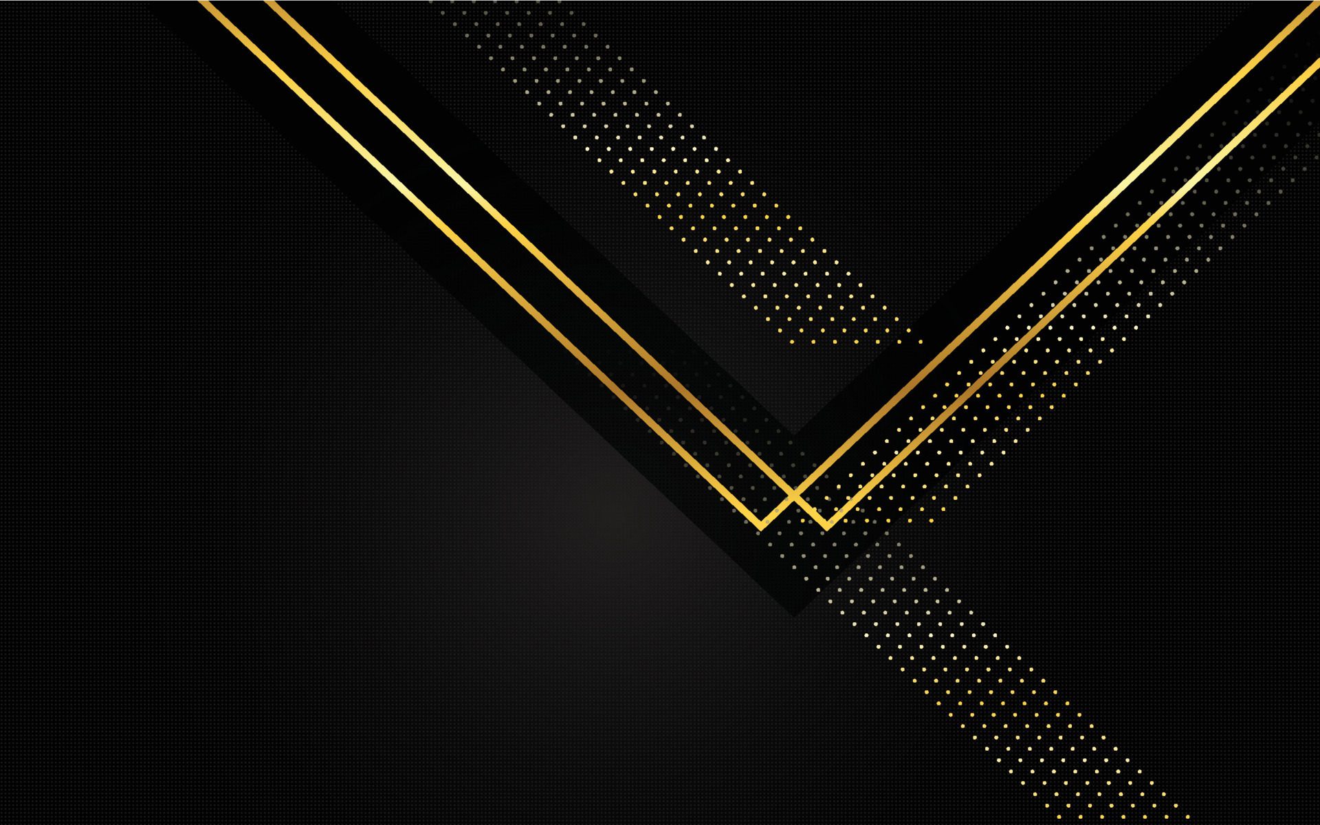 Gold triangle pattern line on black background. Premium luxury geometric pattern. Triangular golden light seamless texture Free Vector