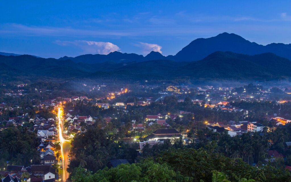 Viewpoint and landscape at luang prabang , laos. Stock Free