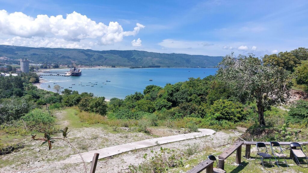 Nature landscape view of beautiful tropical beach and sea in sunny day. Beach sea space area Stock Free