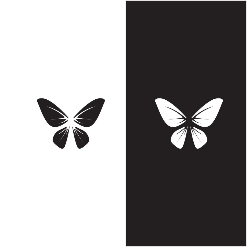 Vector Butterfly conceptual simple colorful icon Logo Vector Animal Insect Stock Free