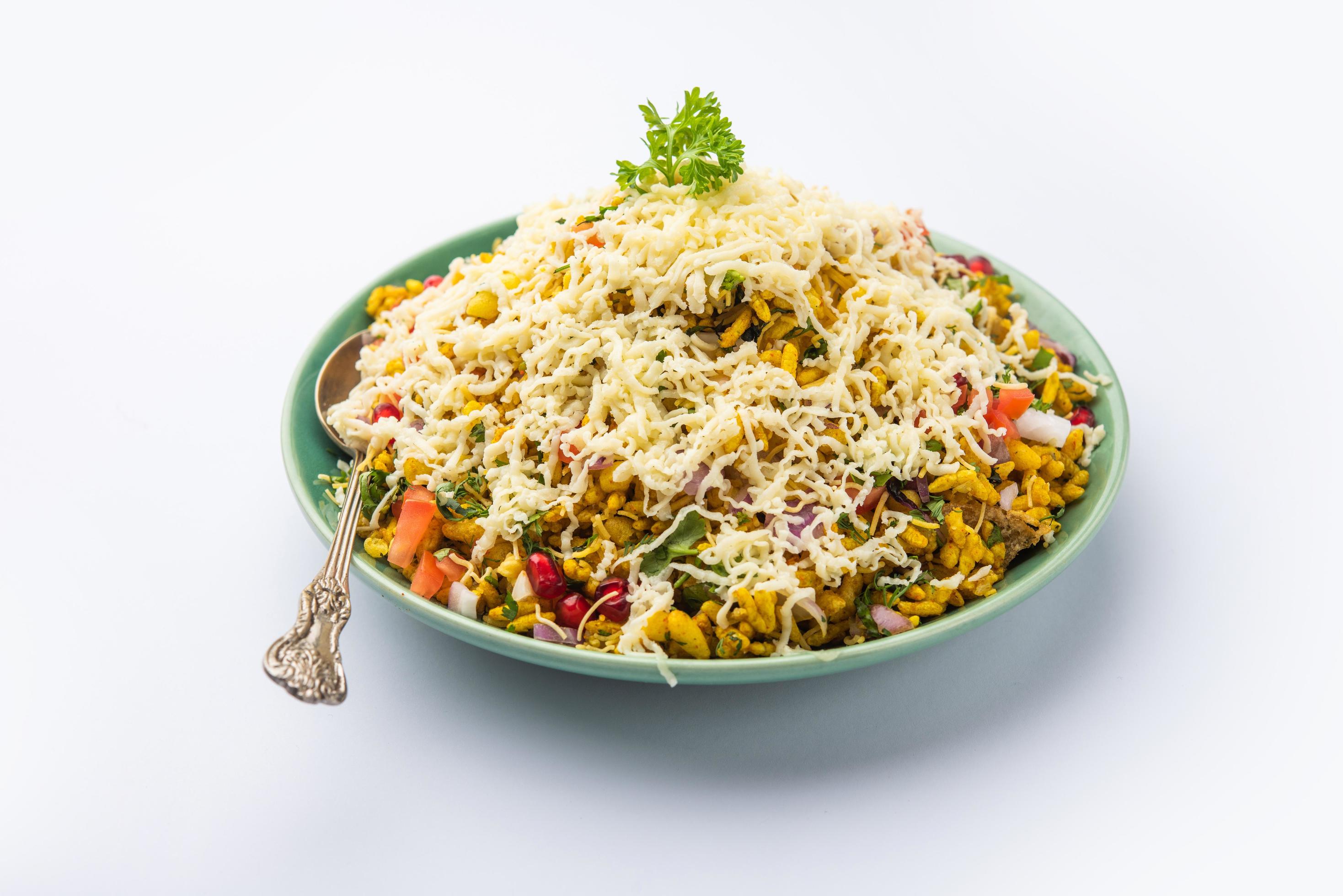 Cheese Bhel is an indian street food Stock Free