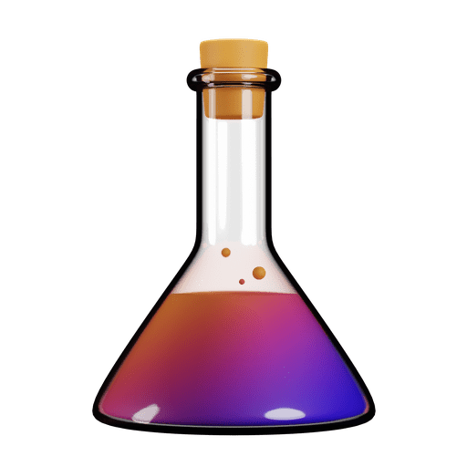 Chemical, lab, experiment 3D illustration