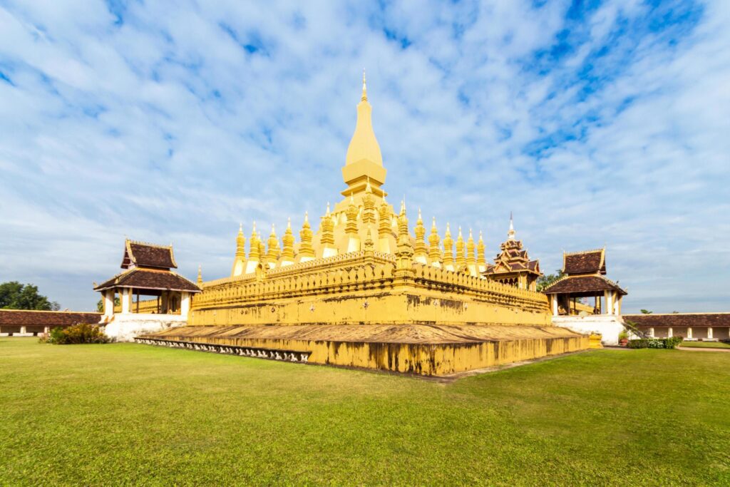 Golden Wat Thap Luang in Vientiane, Laos. Stock Free