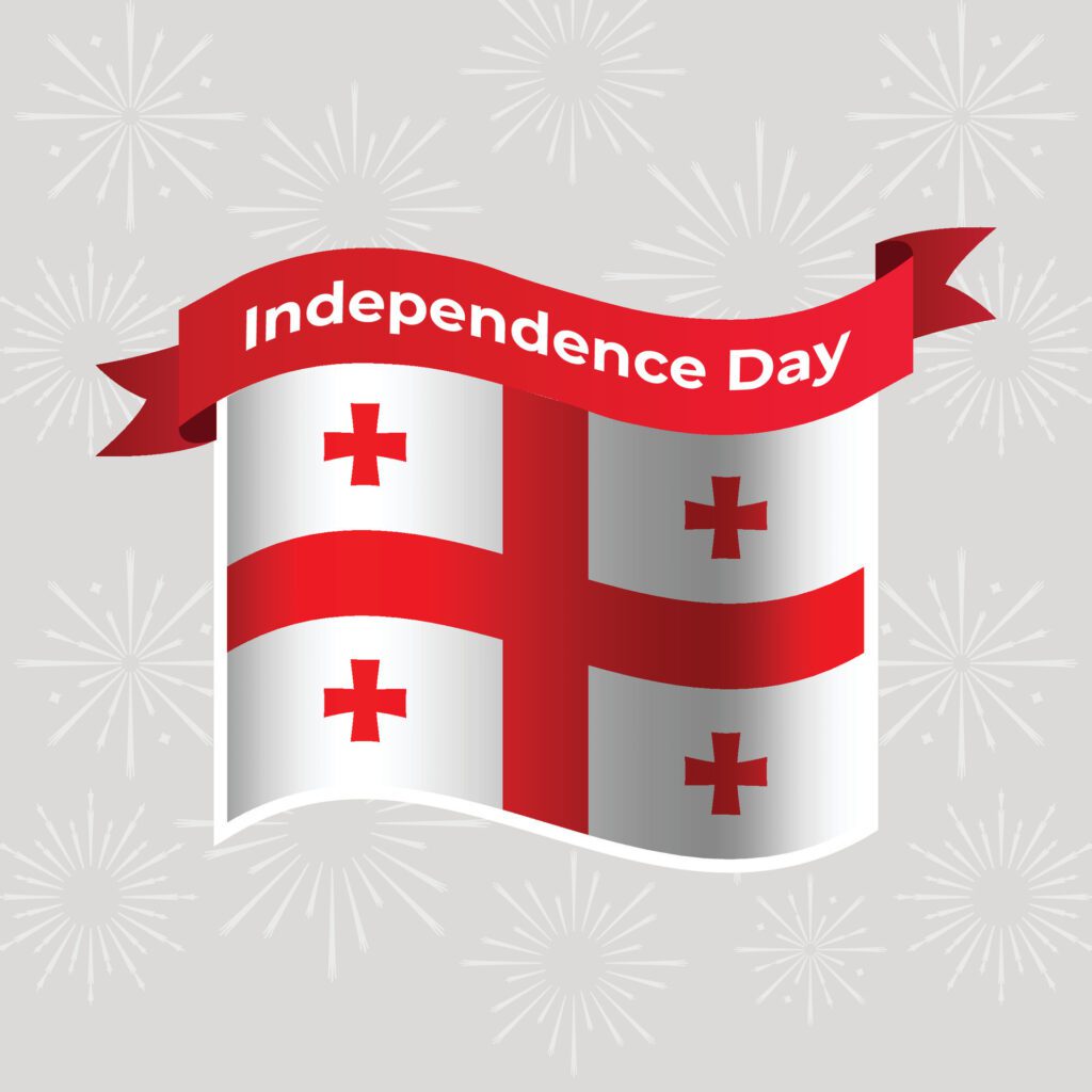 Georgia Wavy Flag Independence Day Banner Background Free Vector