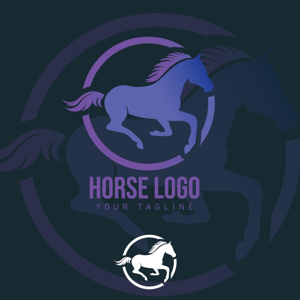 Horse logo icon template illustration Stock Free