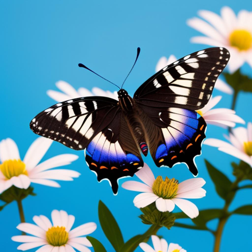 Butterfly on flowers with by @ai_generated