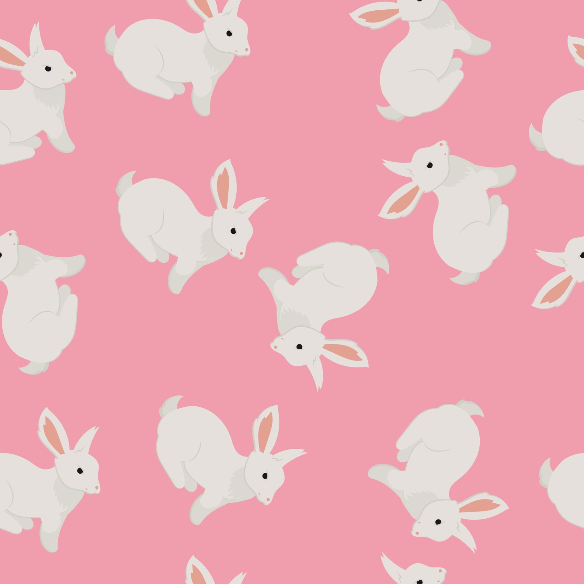 Cute vector seamless pattern with Easter bunnies Free Vector