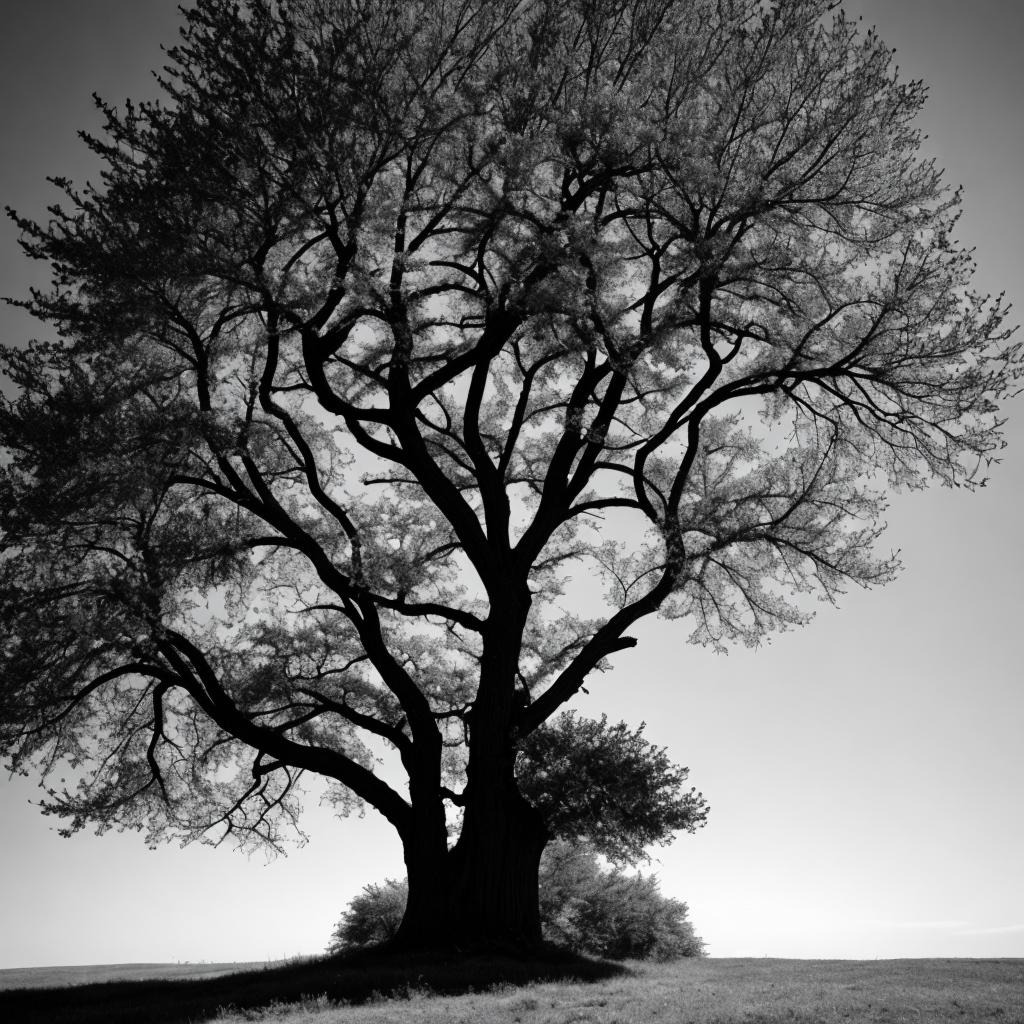 Black and white tree by @ai_generated