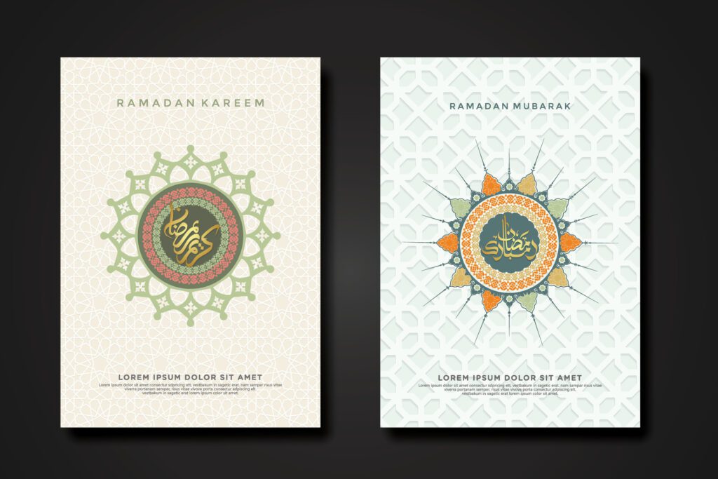 Set cover background template for ramadan event Free Vector