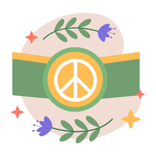 Badge, peace, stop the war illustration