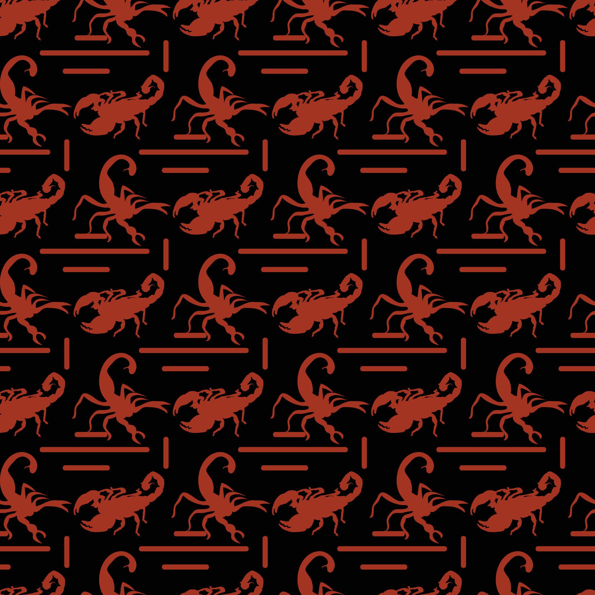 Scorpio Rising Seamless Pattern Design Free Vector