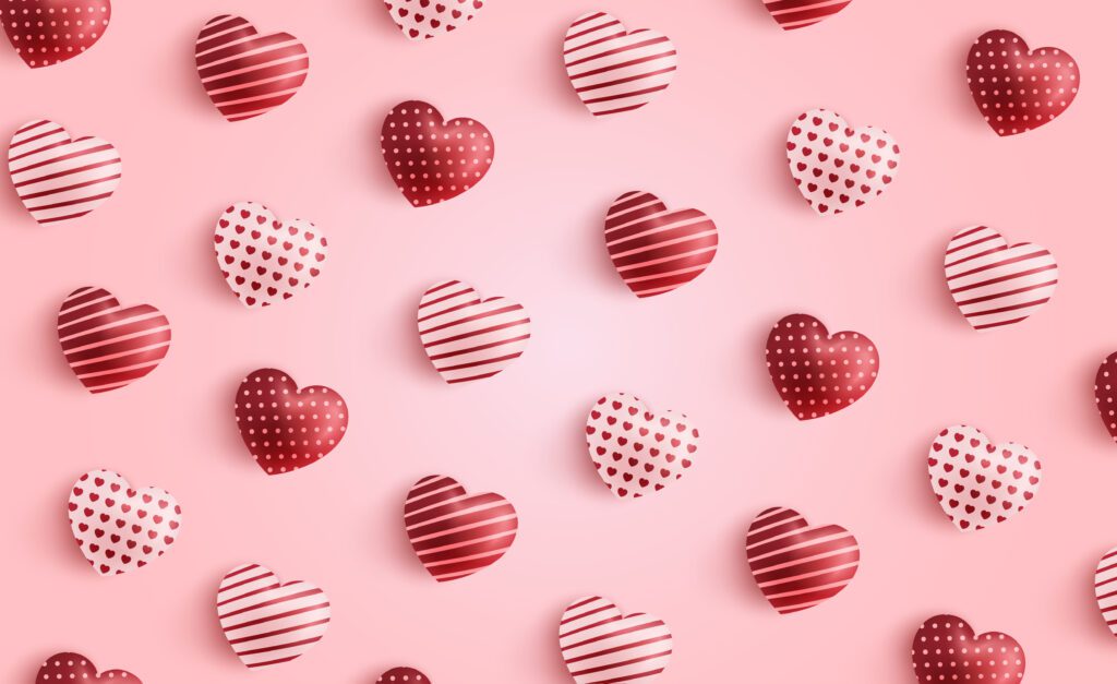 happy valentines day background, valentines day heart pattern Free Vector