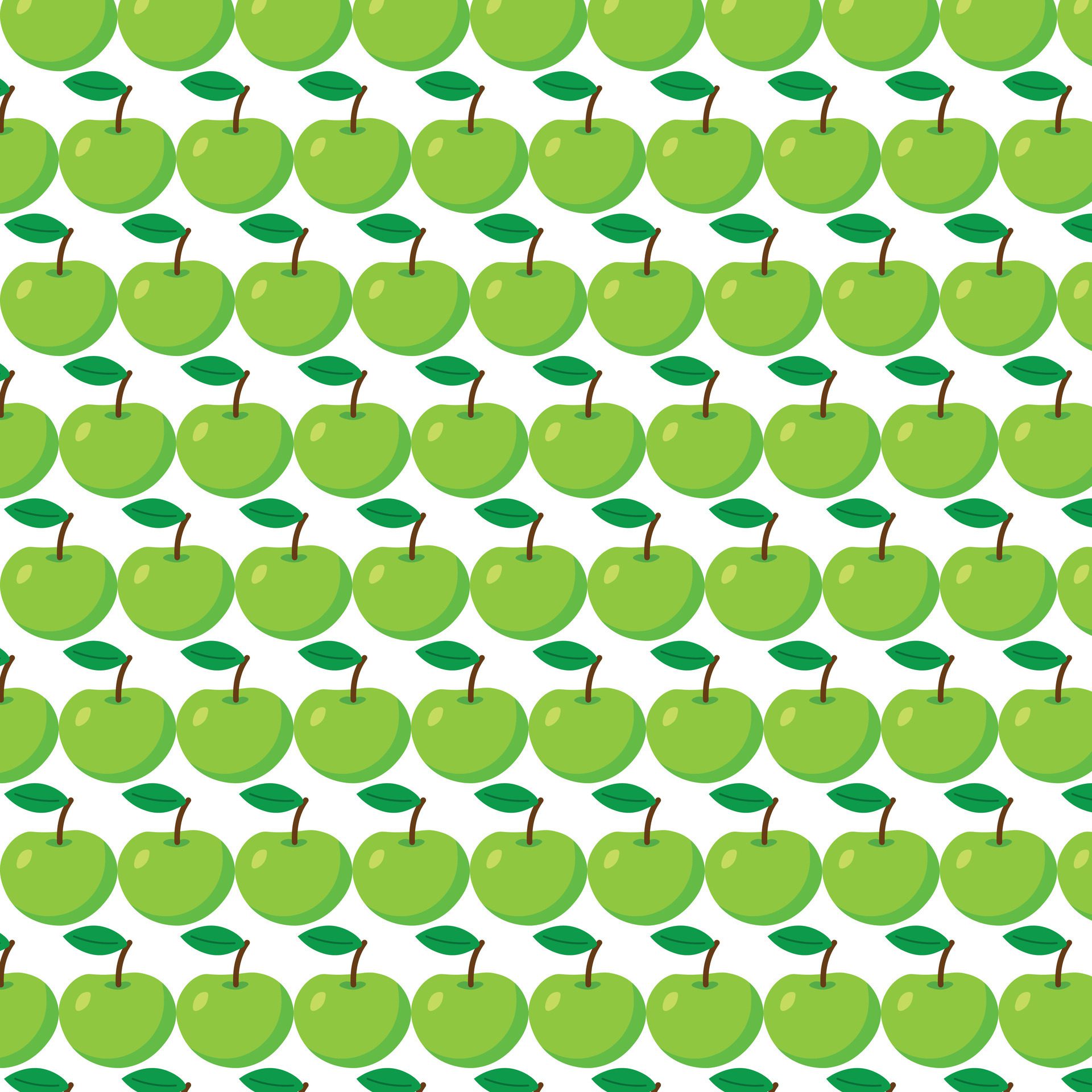 Pattern green apple background Free Vector