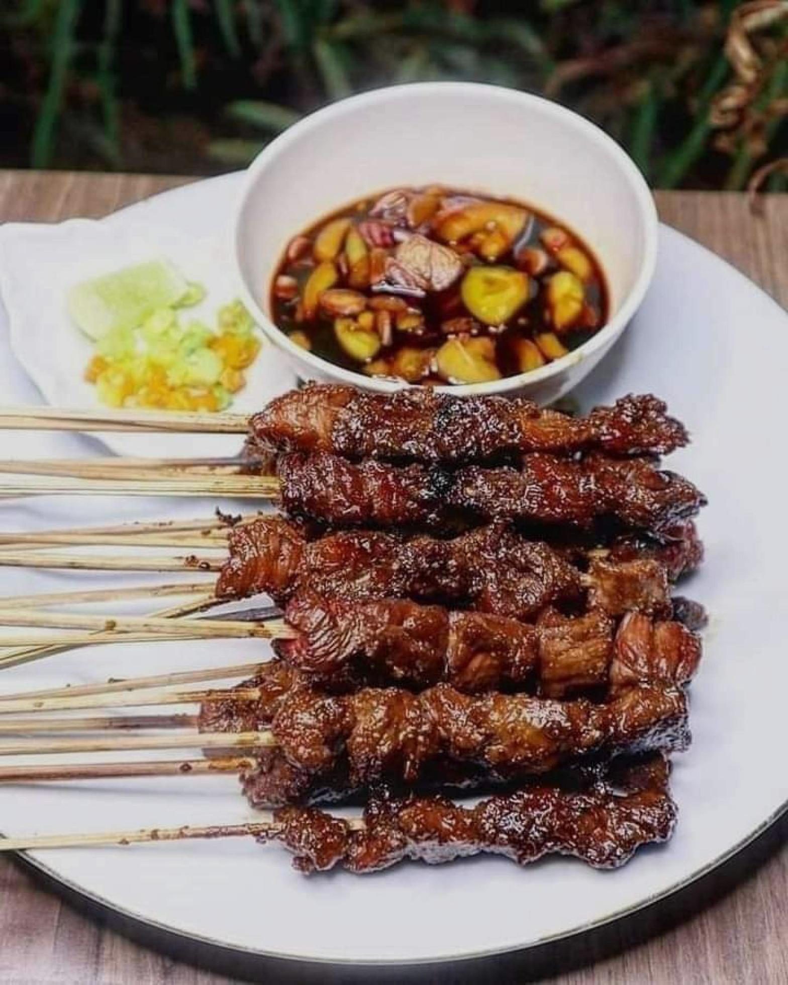 One of the traditional foods in Indonesia is chicken satay Stock Free