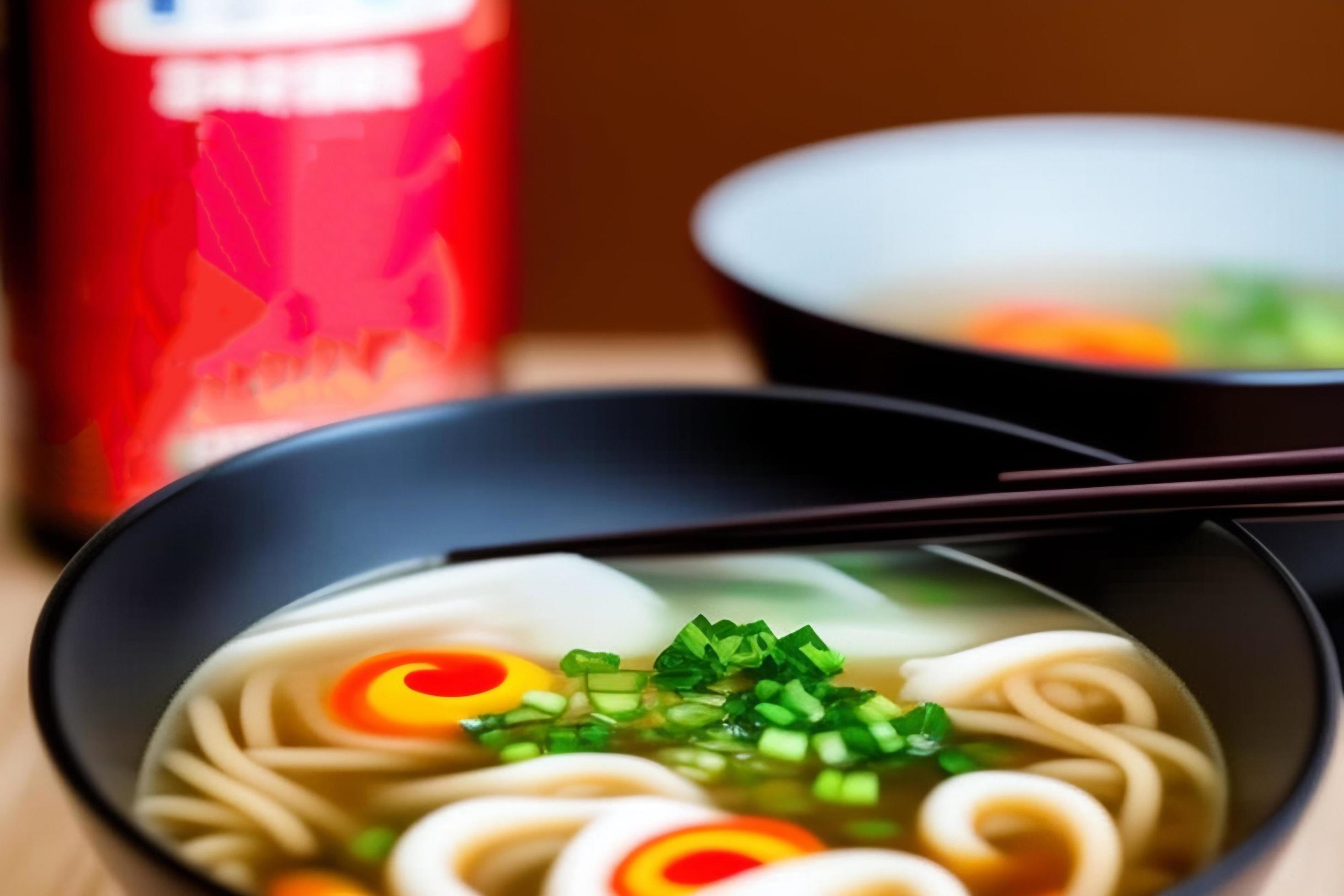 Delicious noodles. Fast food meal with appetizing pasta and chopsticks. Stock Free