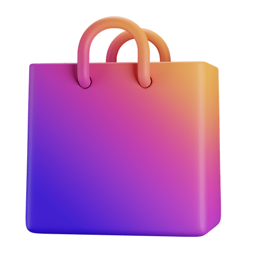 Shopping, basket, bag 3D illustration