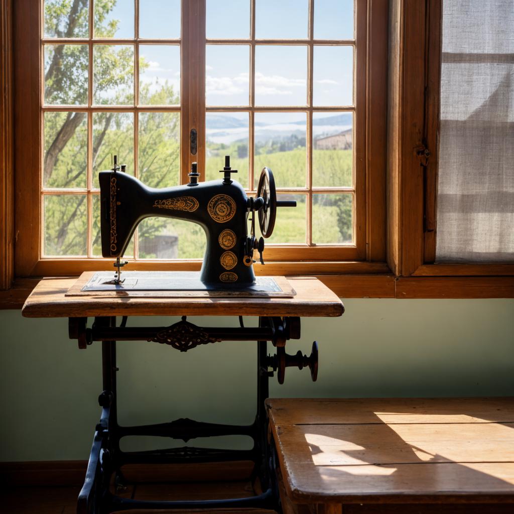 An antique sewing machine by @ai_generated