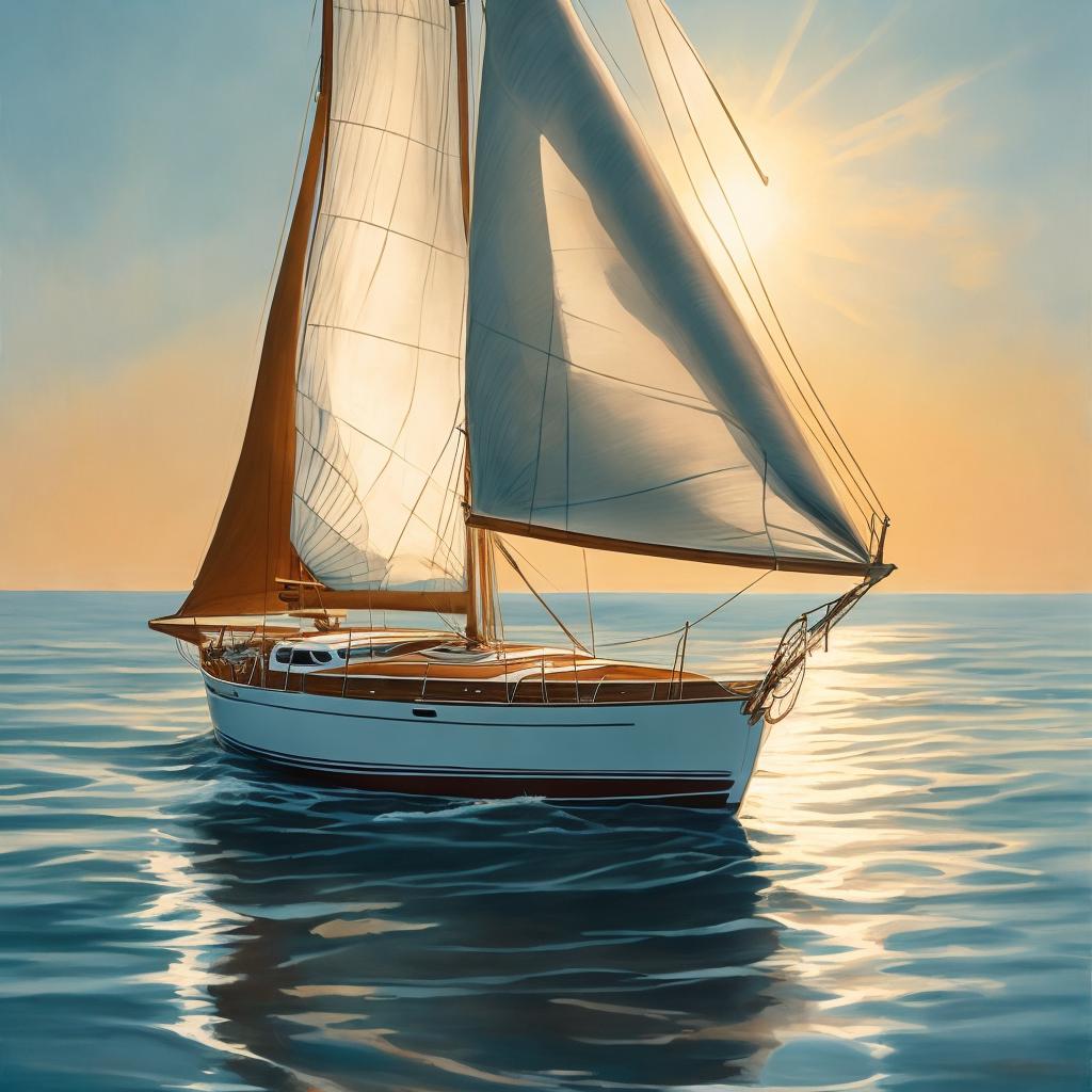 Sailing boat on calm by @ai_generated