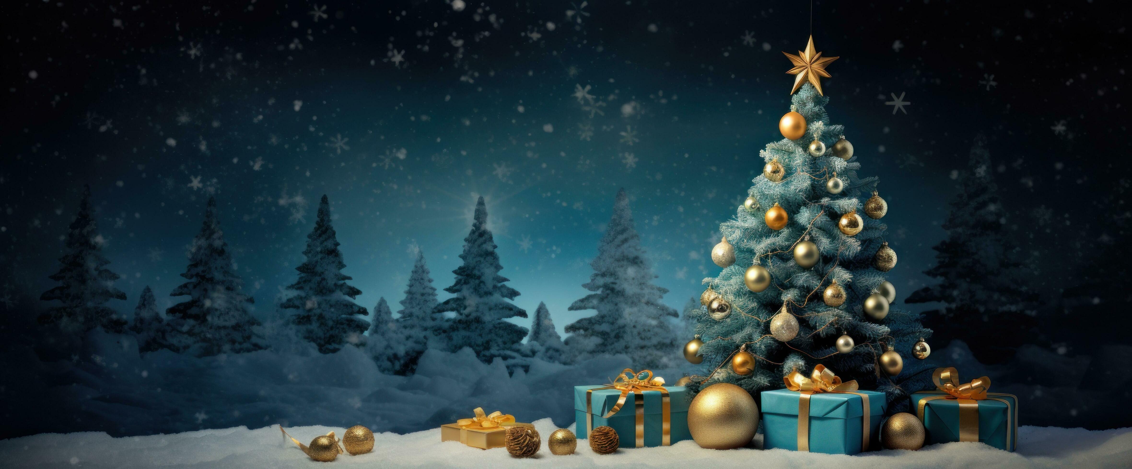 Christmas tree holiday background Stock Free